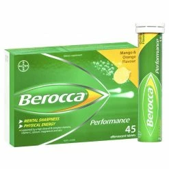 Berocca Energy Vitamin Mango & Orange Effervescent Tablets 45 Pack