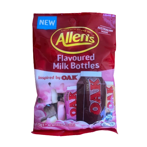 Allens Allen's Oak Inspired Milk Bottles 170g Lollies 3 Allens Allen's Oak Inspired Milk Bottles 170g Lollies