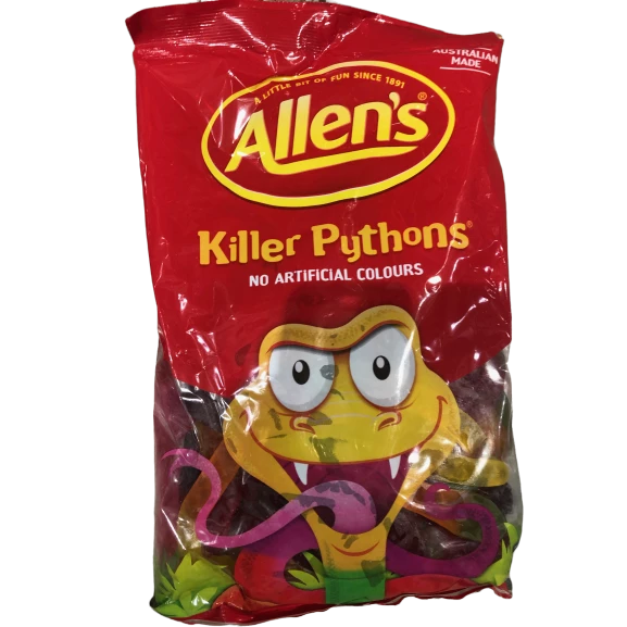 Allens Allen's Killer Pythons 1kg Lollies 3 Allens Allen's Killer Pythons 1kg Lollies
