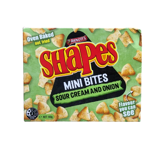 Arnotts Arnott's Shapes Mini Bites Sour Cream And Onion 140g 3 Arnotts Arnott's Shapes Mini Bites Sour Cream And Onion 140g