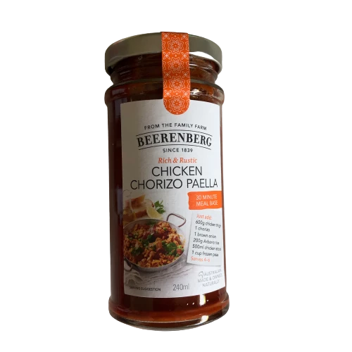 Beerenberg Chicken Chorizo Paella - 30 Minute Meal Base 240ml Pantry 3 Beerenberg Chicken Chorizo Paella - 30 Minute Meal Base 240ml Pantry