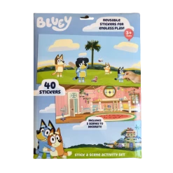 Treatsfromoz Bluey Stick A Scene Activity Set 40 Stickers + 2 Scenes