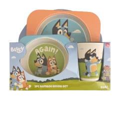 Treatsfromoz On Hand In USA Bluey 3pc Bamboo Mealtime Set - USA Stock