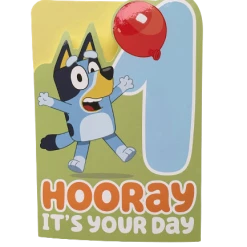 Treatsfromoz Bluey Greeting Card - 1st Birthday