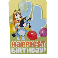Treatsfromoz Bluey Greeting Card - 4th Birthday