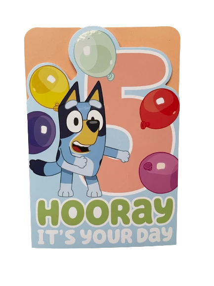Treatsfromoz Bluey Greeting Card - 5th Birthday 3 Treatsfromoz Bluey Greeting Card - 5th Birthday