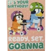 Treatsfromoz Bluey Greeting Card - Birthday Scooter