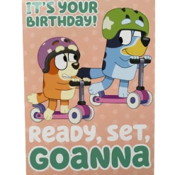 Treatsfromoz Bluey Greeting Card - Birthday Scooter