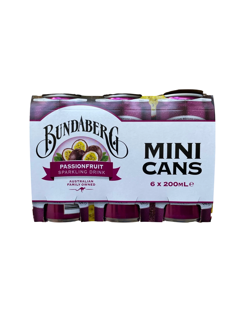 Bundaberg Ginger Beer Passionfruit 6x200mL Drinks 3 Bundaberg Ginger Beer Passionfruit 6x200mL Drinks