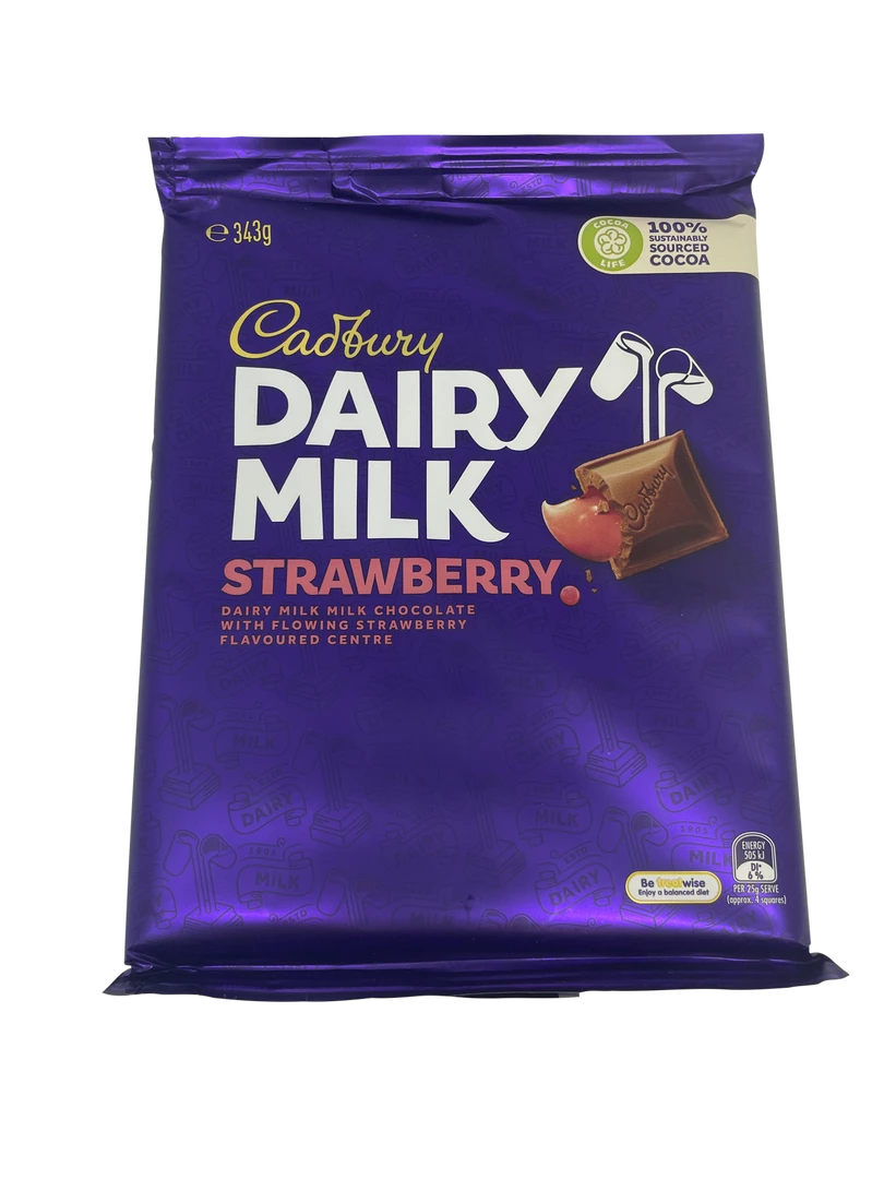 Cadbury Dairy Milk Strawberry Family Block 343g Chocolate 3 Cadbury Dairy Milk Strawberry Family Block 343g Chocolate