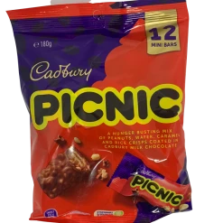 Chocolate Cadbury Picnic 180g (12 Pack)