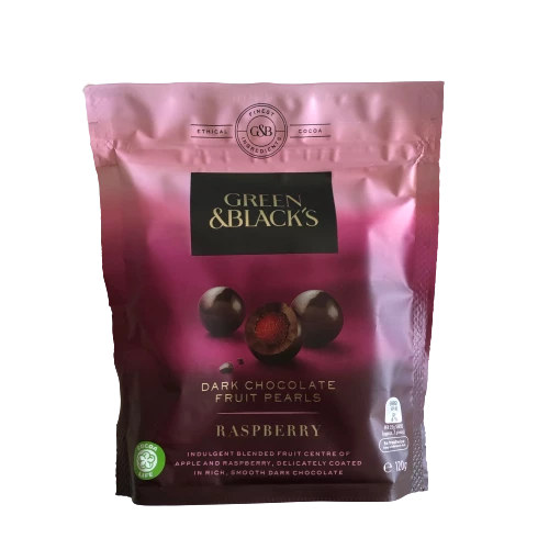 Green & Blacks Green & Black's Dark Chocolate Fruit Pearls - Raspberry 3 Green & Blacks Green & Black's Dark Chocolate Fruit Pearls - Raspberry