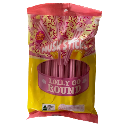 Lollies Lollie Go Round Musk Sticks 320g 3 Lollies Lollie Go Round Musk Sticks 320g