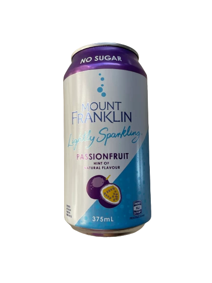 Drinks Mount Franklin Lightly Sparkling Passionfruit 375ml 3 Drinks Mount Franklin Lightly Sparkling Passionfruit 375ml