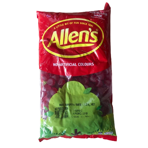 Allens Lollies Allen's Ripe Raspberries 1.3kg 3 Allens Lollies Allen's Ripe Raspberries 1.3kg
