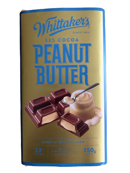 Whittakers Whittaker's Peanut Butter Milk Chocolate Block 250g 3 Whittakers Whittaker's Peanut Butter Milk Chocolate Block 250g
